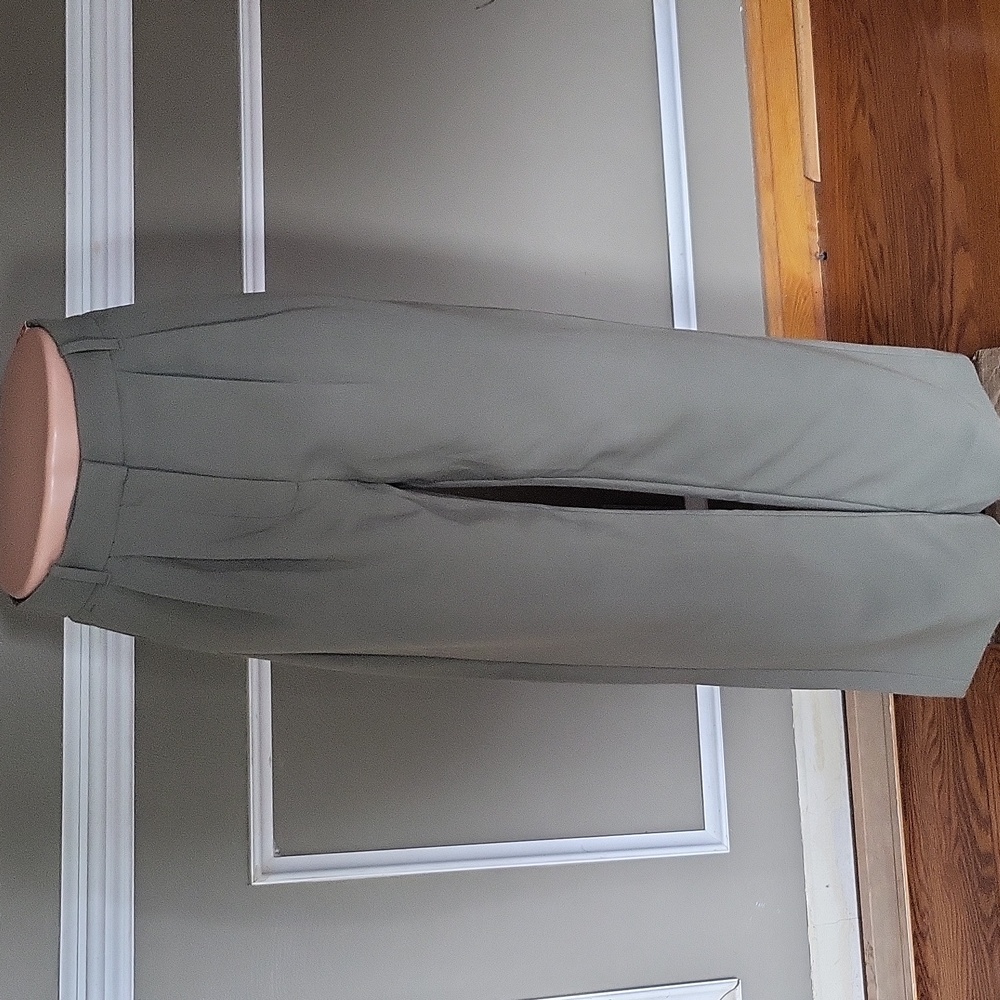 Abercrombie & Fitch Olive Green Wide-Leg Trousers